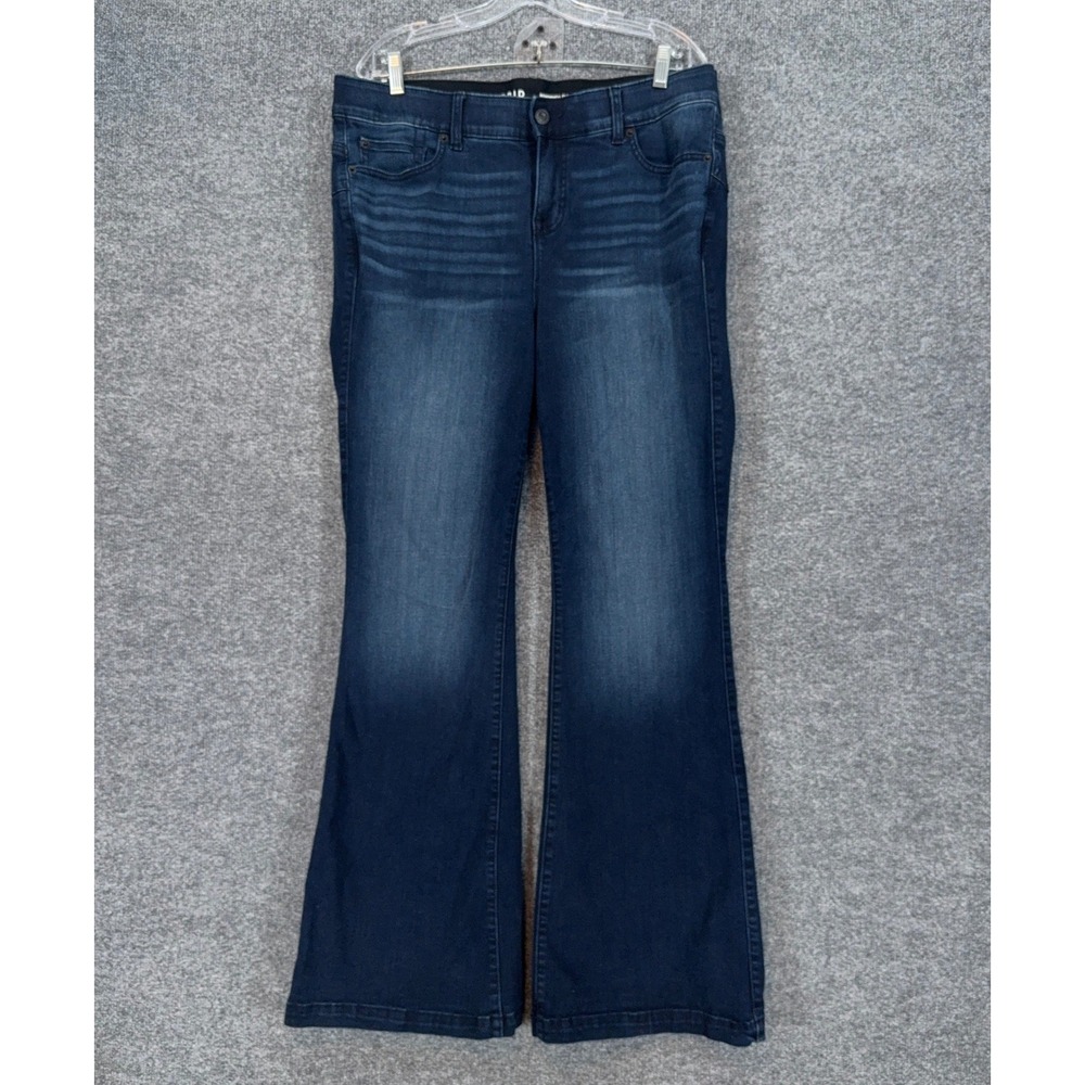 Torrid Bombshell Flare Jeans Women 18 Tall Blue Dark Wash Stretch Denim Wide Leg